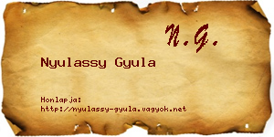 Nyulassy Gyula névjegykártya
