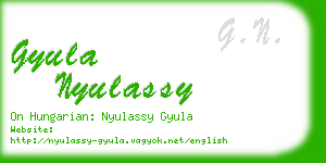 gyula nyulassy business card